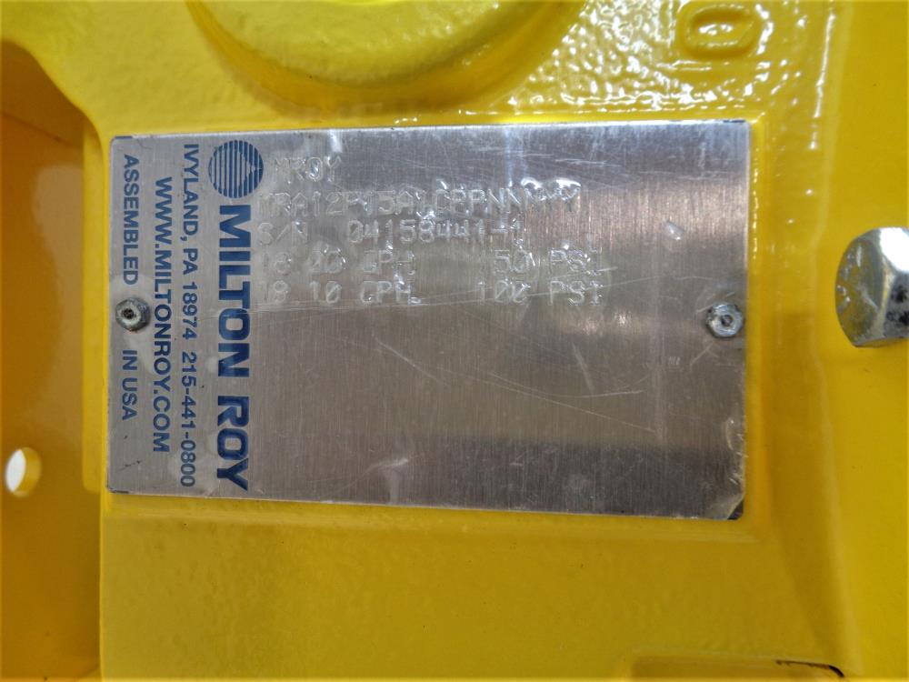 Milton Roy Metering Pump 18 GPH, 150 PSI #MRA12F15A1CPPNNNYY